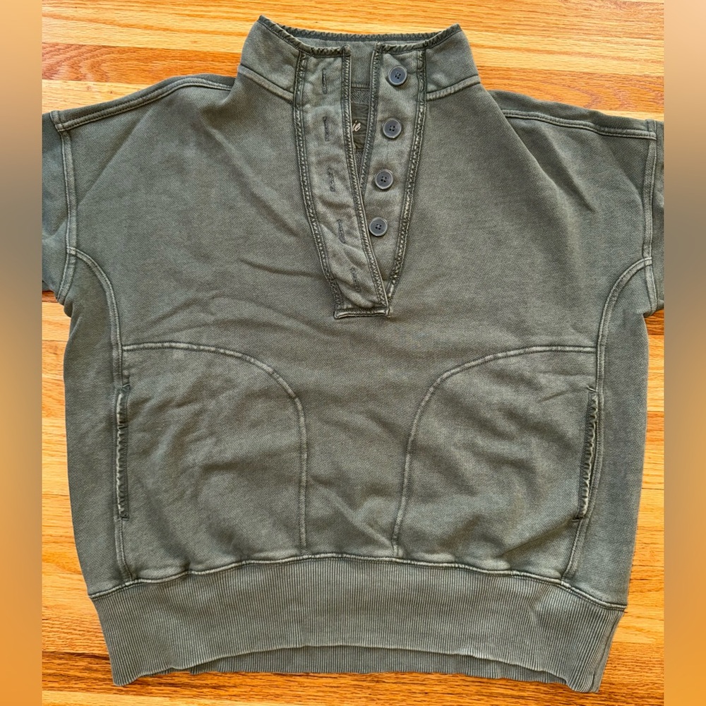 Aerie Half-Button Pullover Sweatshirt - XS